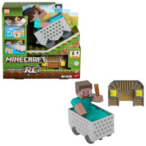 Minecraft Minecart RC & Steve. Wheelie Stunt & Turbo Boost. Lights & Digital Item Code