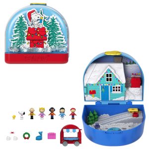Polly Pocket Micro Dolls And Playset. Collector Peanuts Compact With 7 Accessories
