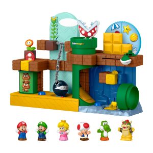 Fisher-Price Little People My Mario Adventure Playset Bundle With 6 Figures For Toddler Musical Play