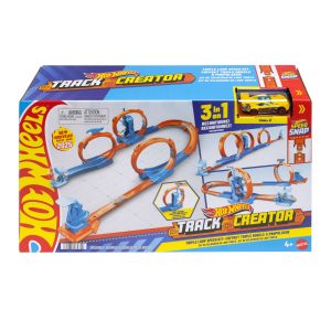 Hot Wheels Track Creator Triple Loop Pack & 1:64 Scale Toy Car. Track-Building Set