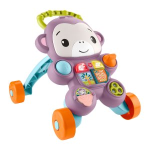 Fisher-Price Learn With Me Purple Monkey Push Walker. Baby Musical Learning Activity Toy
