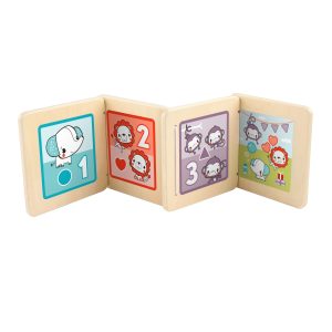 Fisher-Price Wooden Tummy Time Panel. Newborn Activity Toy With Mirror & High Contrast Designs