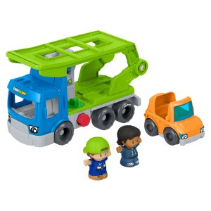 Fisher-Price Little People Load & Roll Hauler Car Carrier Toddler Playset. Vehicle & Figures