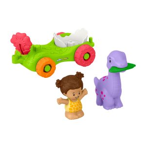 Fisher-Price Little People Dinosaur Parade Egg Car & Figure Set Toddler Toy. 3 Pieces