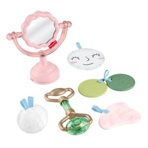 Fisher-Price Mini Me Moments Self-Care Sensory Set. 6-Piece Baby Rattle & Teether Toys