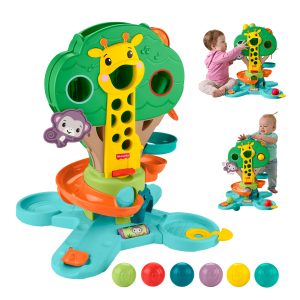 Fisher-Price Sit-To-Stand Jungle Tree. Baby To Toddler Musical Ball Drop Play Center. 6 Balls