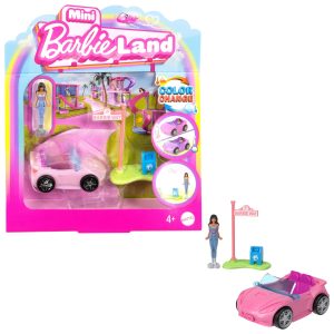 Barbie Mini Barbieland Doll & Vehicle Set With 1.5-inch Doll & Convertible Car With Color-Change