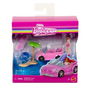 Barbie Mini Barbie Land Doll & Vehicle Set Assortment. 1.5-Inch Dolls & Iconic Toy Vehicles