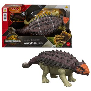 Jurassic World Dinossauro de Brinquedo Rebirth Rugido Selvagem Euoplocephalus