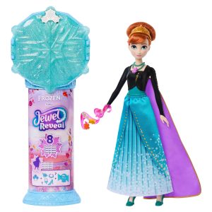 Disney Frozen Jewel Reveal Anna Fashion Doll W/ 8 Surprises including Gem Box & 10 Accessories