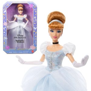 Disney Princess Sparkling Princess Series Cinderella Fashion Doll With Removable Dress & Accessories