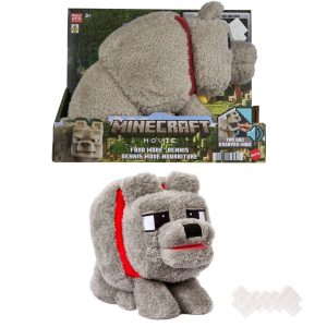 Minecraft Food Mode Dennis Plush Interactive Toy With Sounds & Bone Accessory. Inspired By The Movie