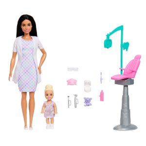 Barbie Careers Dentist Playset With Brunette Fashion Doll. Small Doll. Exam Chair & Accessories