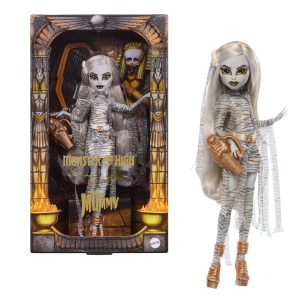 Monster High Skullector Boneca de Coleção Universal Monsters The Mummy com Vestido Transpassado e Bolsa de Sarcófago