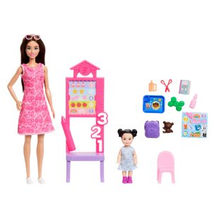 Barbie Careers Teacher Playset With Fashon Doll. Toddler Doll. Classroom Board & Accessories