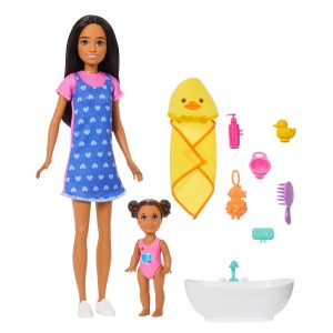 Barbie Skipper Babysitters inc. Playset With Skipper Doll. Toddler Doll. Bathtub & 6 Accessories