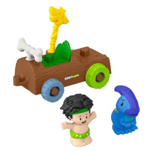 Fisher-Price Little People Dinosaur Parade Log Car & Figure Set Toddler Toy. 3 Pieces