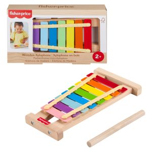 Fisher-Price Wooden Xylophone. Musical Instrument Toy For Toddlers. 2 Wood Pieces