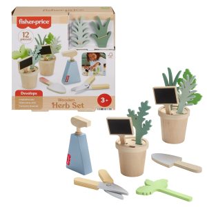 Fisher-Price Wooden Herb Garden And Tools Pretend Playset For Preschool Kids. 12 Wood Pieces
