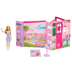 Barbie Weekend Escape House. Dollhouse Playset With Doll. 10 Accessories. 4 Play Areas. & Kitten