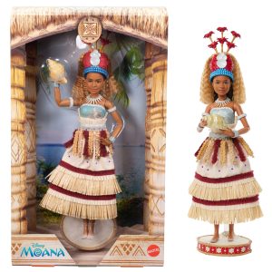 Mattel Disney Collector Moana Collectible Fashion Doll in Live Action Ceremonial Look With Shell Accessory