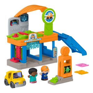 Fisher-Price Little People Fillin' Fun Service Station Toddler Playset. 1 Toy Car & 2 Figures