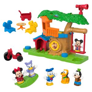Fisher-Price Little People Disney Jr Mickey & Minnie Tree Fort Toddler Musical Playset & Figures