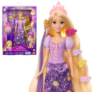 Disney Princess Light-Up Hair Rapunzel Fashion Doll W/ 5 Ways To Glow. Pascal Figure & 7 Accessories