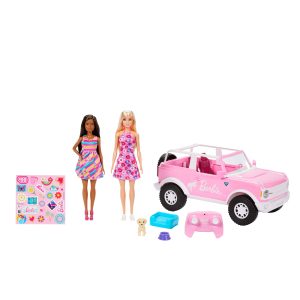 Hot Wheels – Rc – Ford Bronco Barbie. Véhicule Jouet Télécommandée à Piles Avec 2 Poupées et Accessoires
