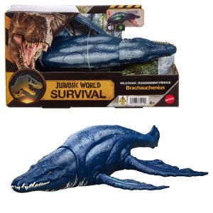 Jurassic World Wild Roar Brachauchenius Dinosaur Action Figure Toy. Attack. Light & Sound. Scan Code