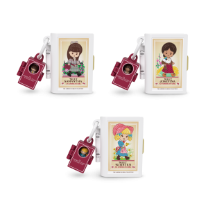 Polly Pocket X American Girl Dolls & Playset. 3-Pack With Keychain. Samantha. Kirsten. And Josefina