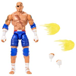 WWE X Street Fighter Batista Action Figure & Accessories. 6-inch Collectible Sagat Mashup Set