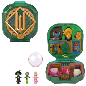 Polly Pocket Micro Dolls And Playset. Collector Wicked Compact With Hat And Bubble Accessories