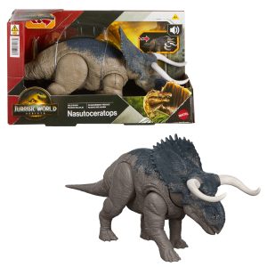 Jurassic World Dinossauro de Brinquedo Rebirth Rugido Selvagem Nasutoceratops