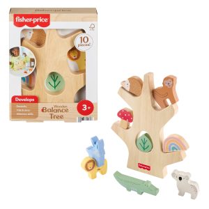 Fisher-Price Wooden Balance Tree Preschool Stacking Activity Toy. 10 Wood Pieces
