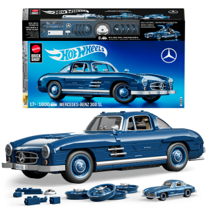 Mattel Brick Shop Hot Wheels Mercedes-Benz 300 Sl. Kit de Construction de Jouets 1600 Pièces de Collection