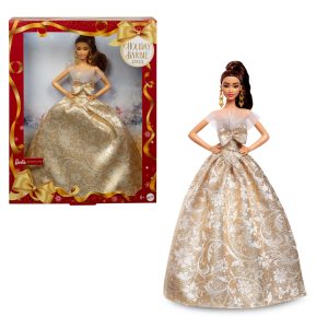 Barbie Signature 2025 Holiday Barbie Fashion Doll. Seasonal Collector. Light Brown Hair With Silver & Gold Gown