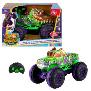 Hot Wheels Monster Trucks Mutant Chaos Wreckin' Wolf RC. Battery-Powered Remote-Control Toy