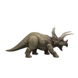 Jurassic World Wild Roar Triceratops Dinosaur Action Figure Toy. Sounds & Attack & Lights