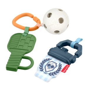 Fisher-Price Mini Me Moments Let's Play Pickleball Set. 3 Sports-Themed Baby Toys For Sensory Play