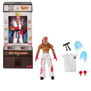 WWE X Street Fighter Rey Mysterio Action Figure & Accessories. 6-inch Collectible Ryu Mashup Set