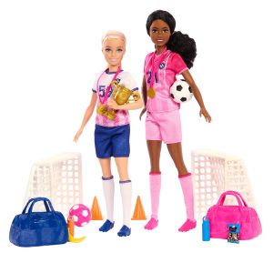 Barbie Soccer Playset With 2 Dolls & 15 Accessories Including 2 Nets. 2 Soccer Balls & More