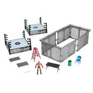 WWE Survivor War Games Playset With Randy Orton Action Figure. 2 Rings. Cage & 5 Accessories