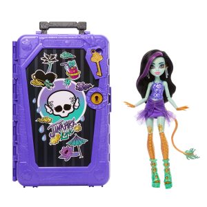 Monster High Skulltimate Secrets Gore-Geous Oasis Playset. Jinafire Long Doll And Accessories