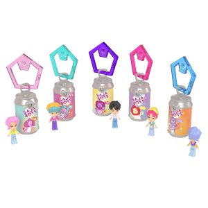 Polly Pocket X KPop Demon Hunters. Saja Boys 5-Pack Dolls & Soda Charm. Micro Keychain Figures