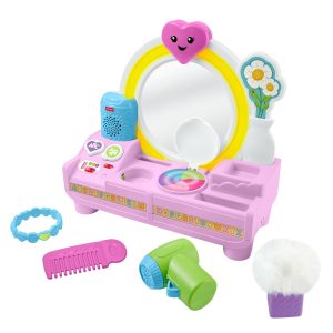 Fisher-Price Laugh & Learn Let's Get Ready Vanity Musical Playset For Baby & Toddler. 4 Play Pieces