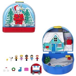 Polly Pocket Micro Dolls And Playset. Collector Peanuts Compact With 7 Accessories