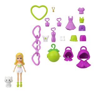 Polly Pocket Dolls & Pets. Keychain Style Kit. Fruit Fashions And Charm Accessories