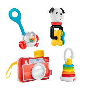 Fisher-Price Newborn Classics 4 Pack. Baby Sensory Activity Toys For Developmental Play