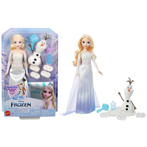 Disney Frozen Elsa & Olaf Adventures With Elsa Doll. Olaf Figure. Moldable Sand & 4 Stampers
